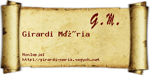 Girardi Mária névjegykártya